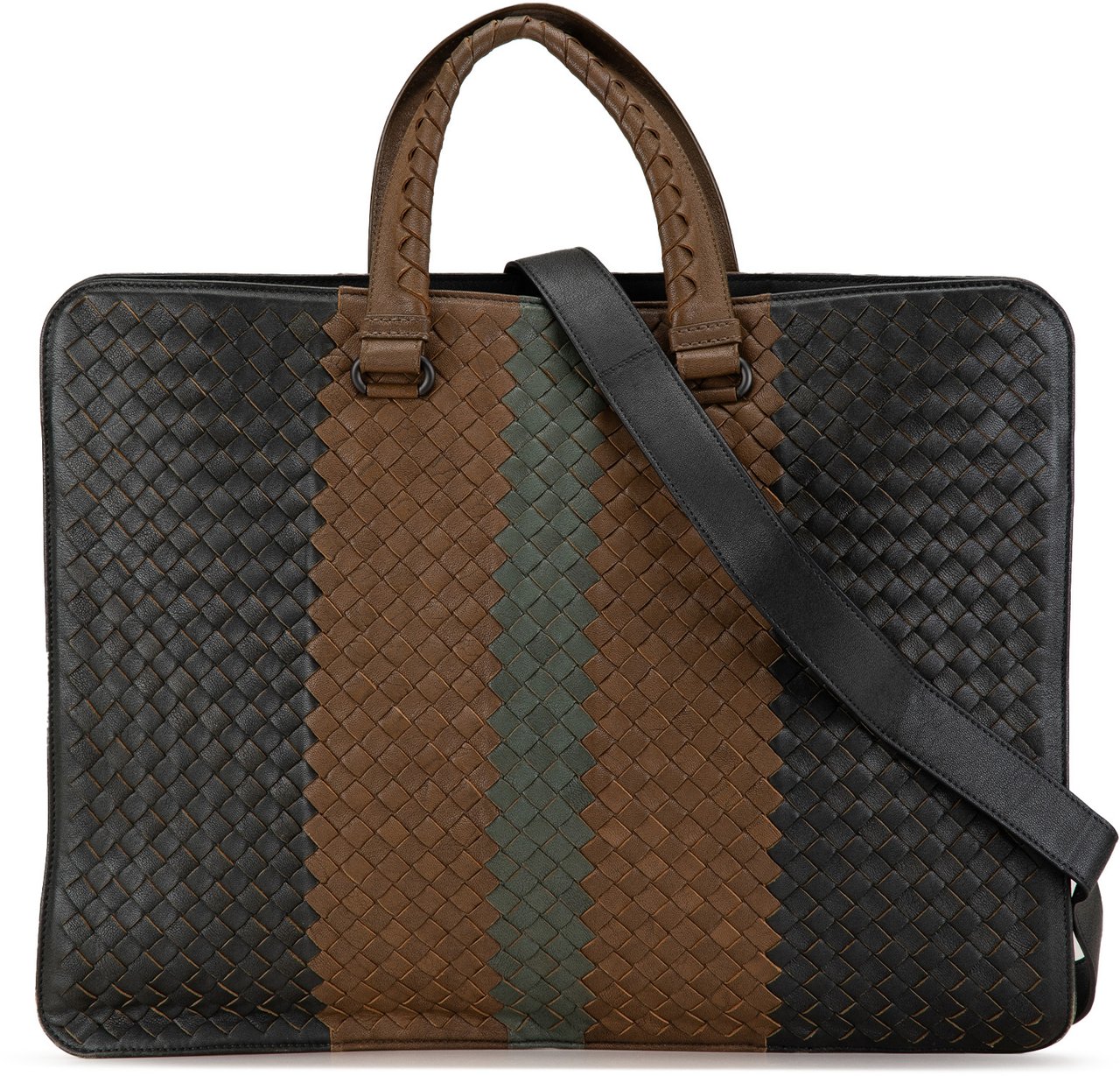 Bottega Veneta Nappa Intrecciato Club Fume Briefcase Bruin