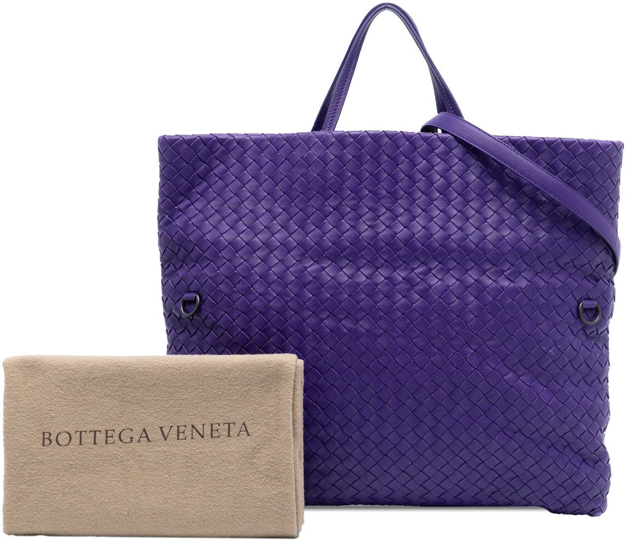 Bottega Veneta Nappa Intrecciato Convertible Tote Paars