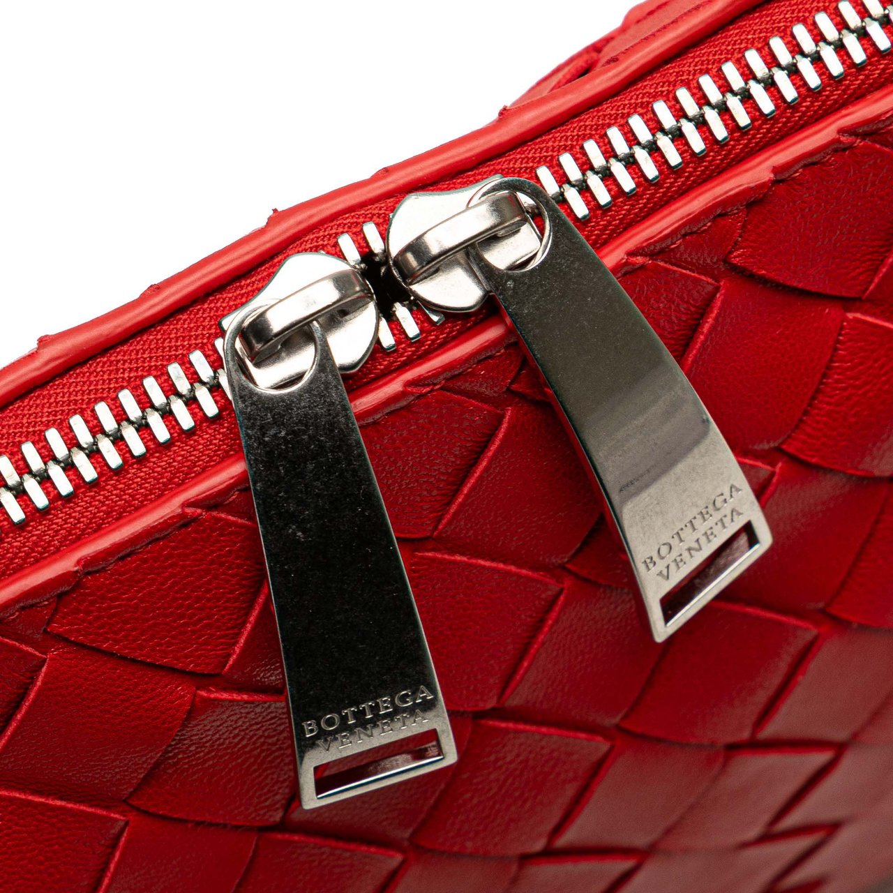 Bottega Veneta Nappa Intrecciato Crossbody Rood