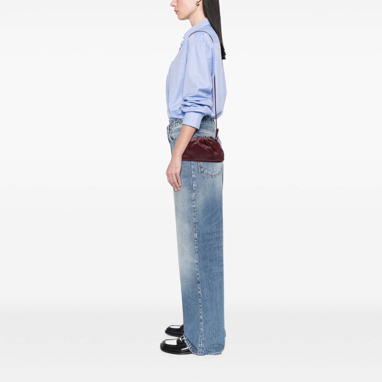 Bottega Veneta Lambskin The Mini Pouch Crossbody Rood