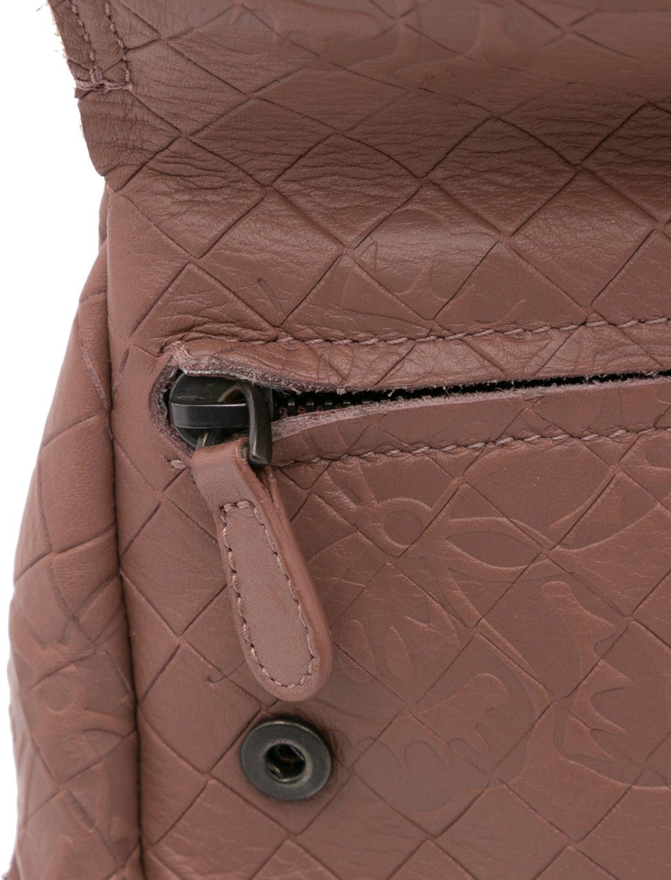 Bottega Veneta Small Calfskin Intrecciomirage Embossed Butterfly Chain Crossbody Roze