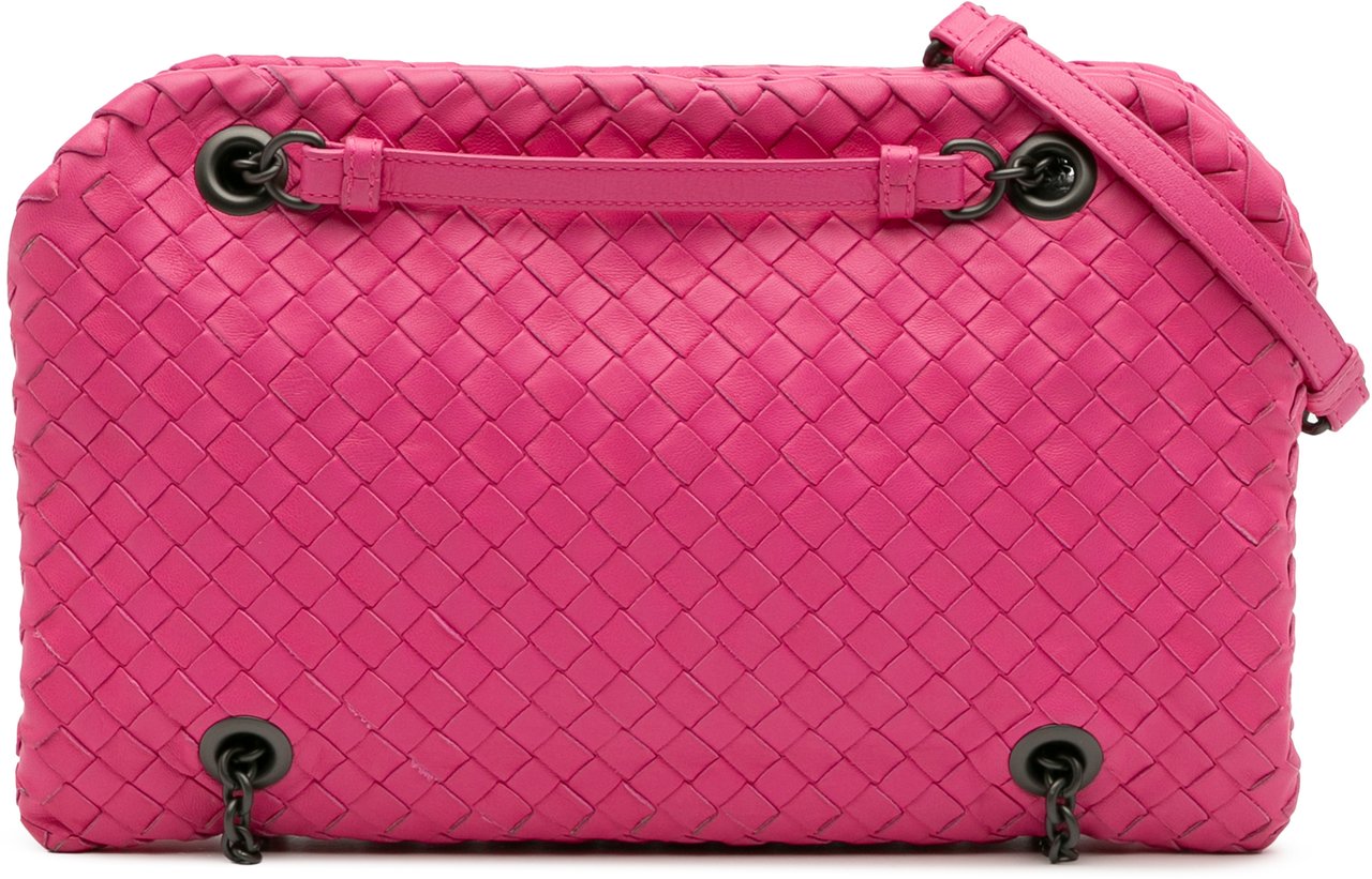 Bottega Veneta Nappa Intrecciato Duo Shoulder Bag Roze
