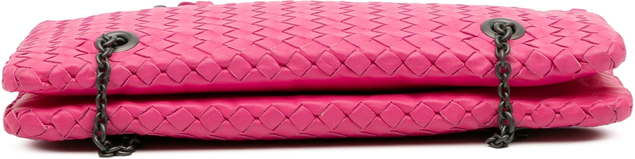 Bottega Veneta Nappa Intrecciato Duo Shoulder Bag Roze