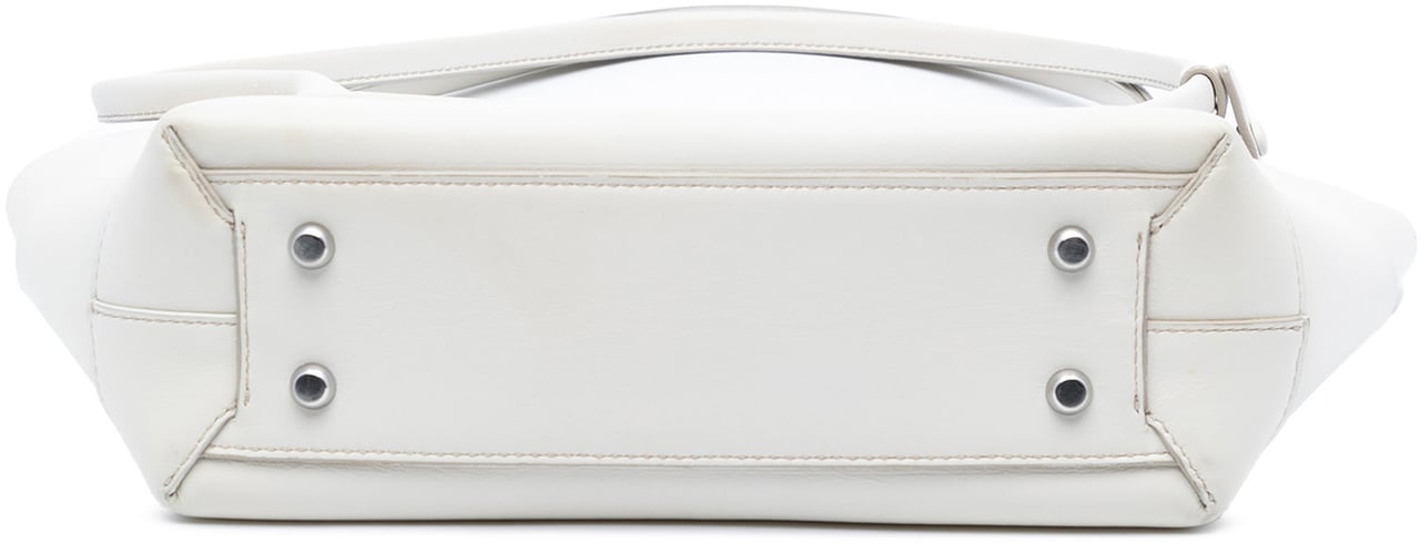 Bottega Veneta Small Calfskin Maxi Intrecciato Arco Satchel Wit