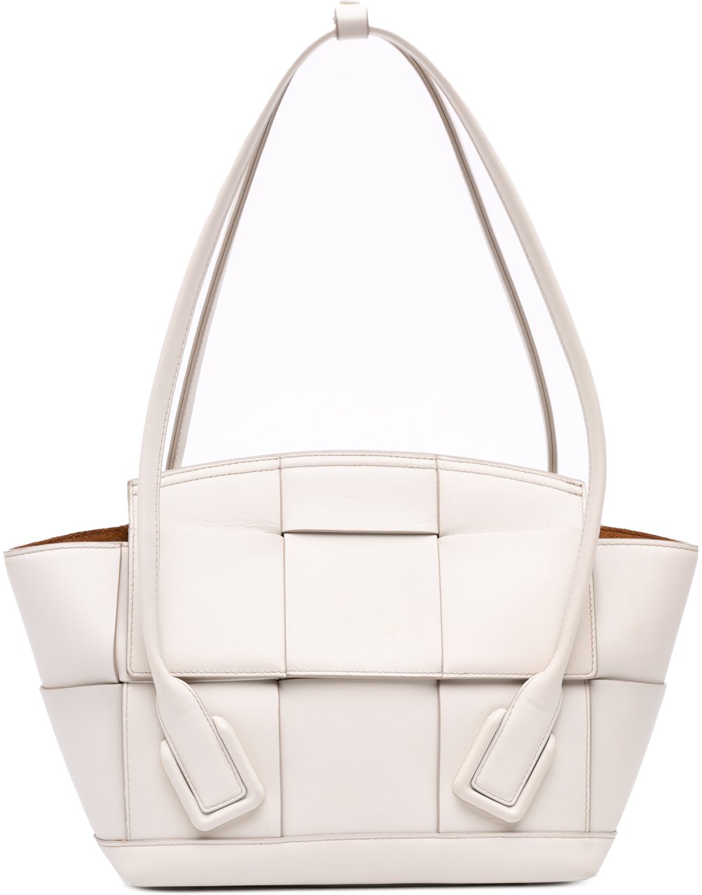 Bottega Veneta Small Calfskin Maxi Intrecciato Arco Satchel Wit