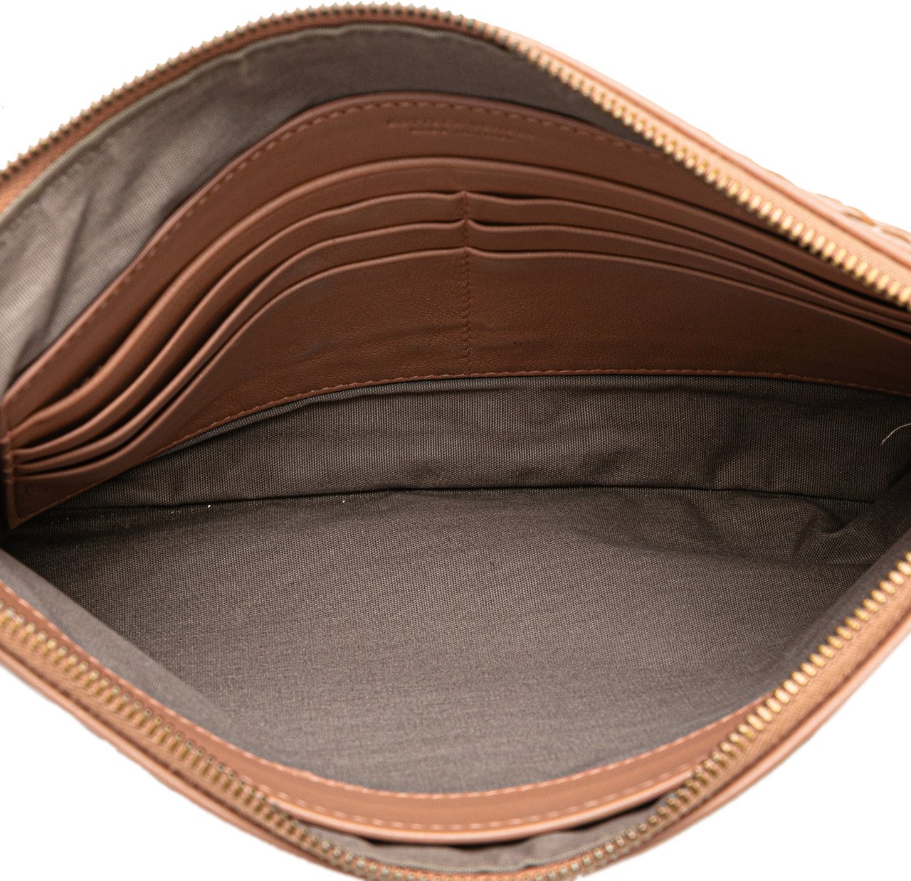 Bottega Veneta Nappa Intrecciato Clutch Bruin