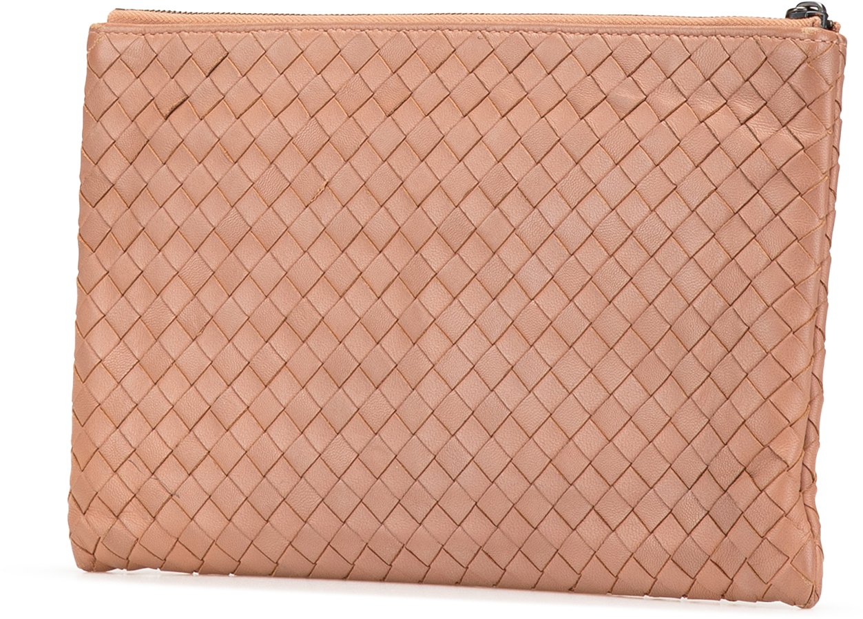 Bottega Veneta Nappa Intrecciato Clutch Bruin