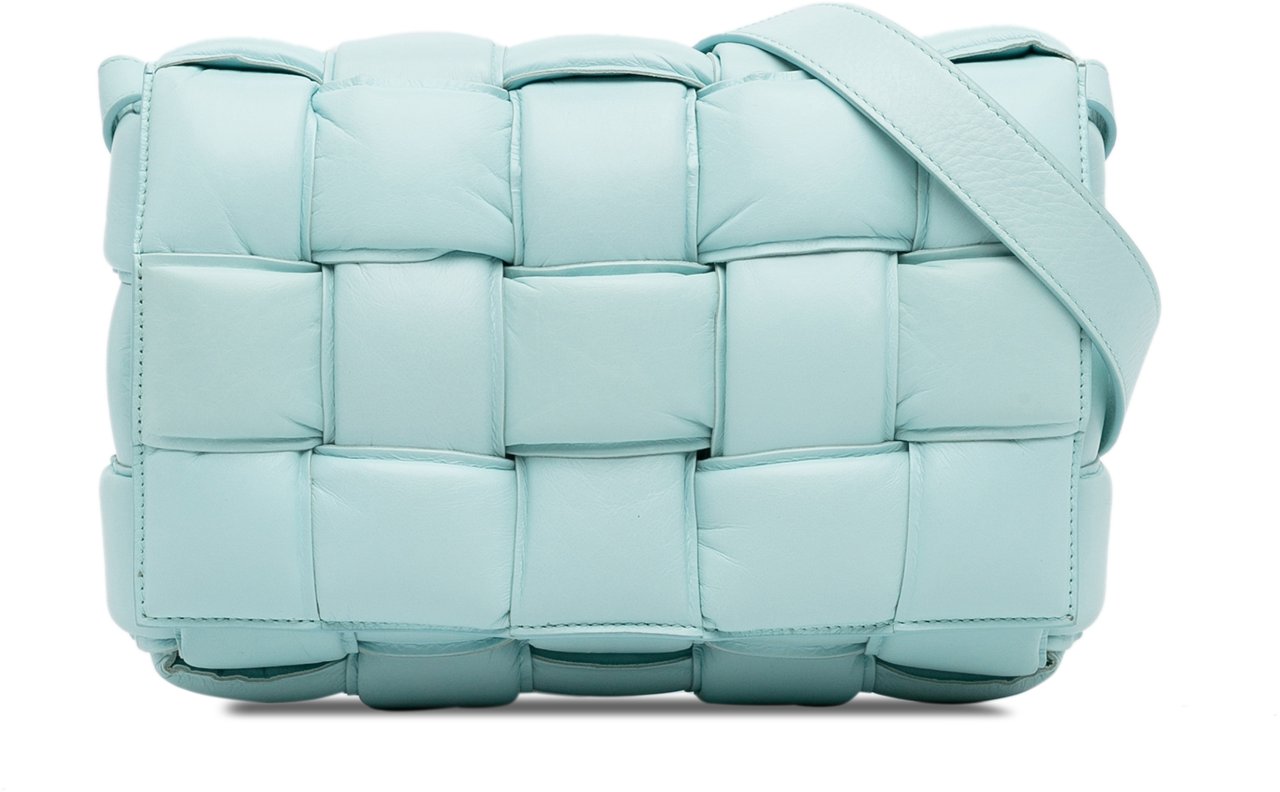 Bottega Veneta Nappa Intrecciato Padded Cassette Crossbody Blauw