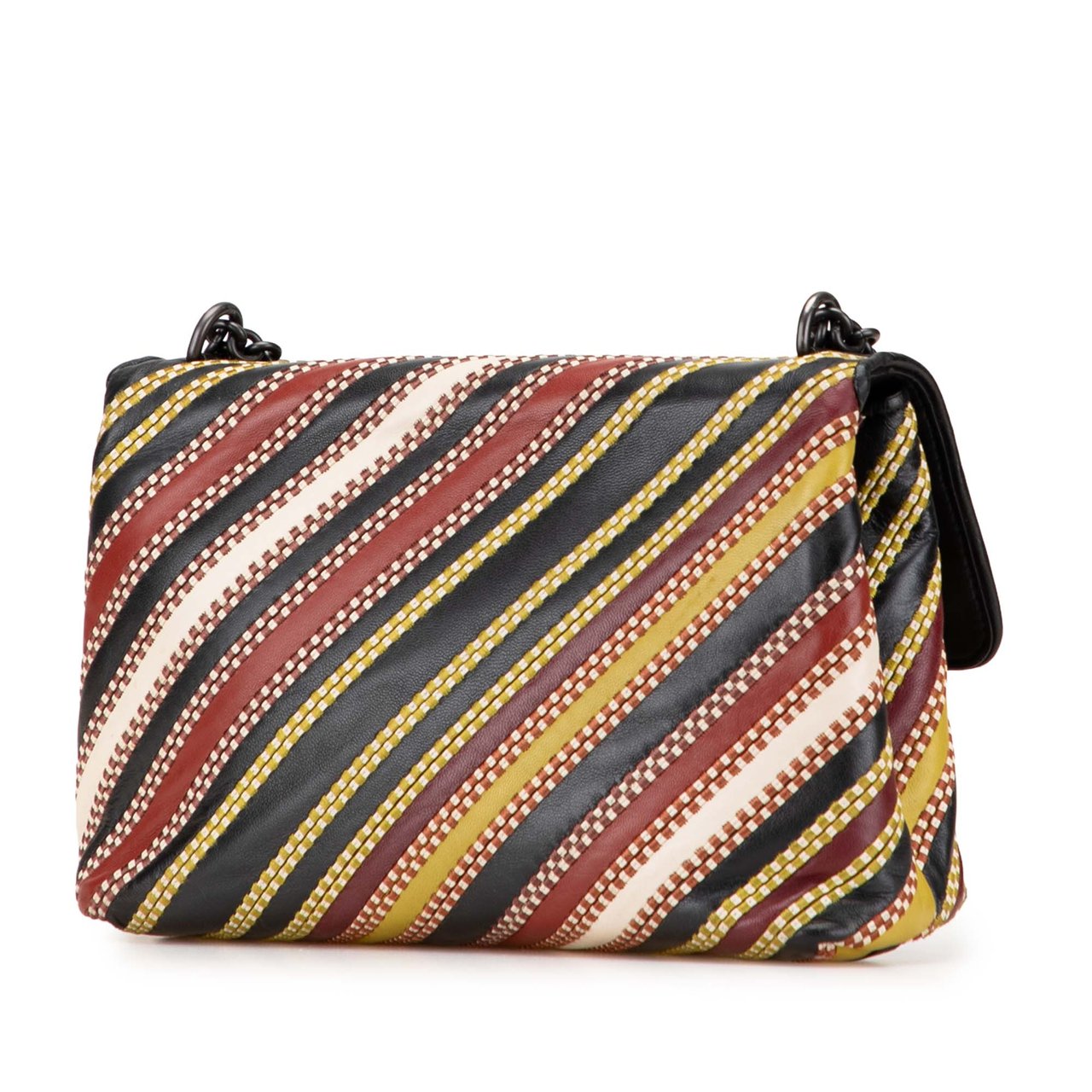Bottega Veneta Small Leather Embroidered Stripe Olimpia Shoulder Bag Rood