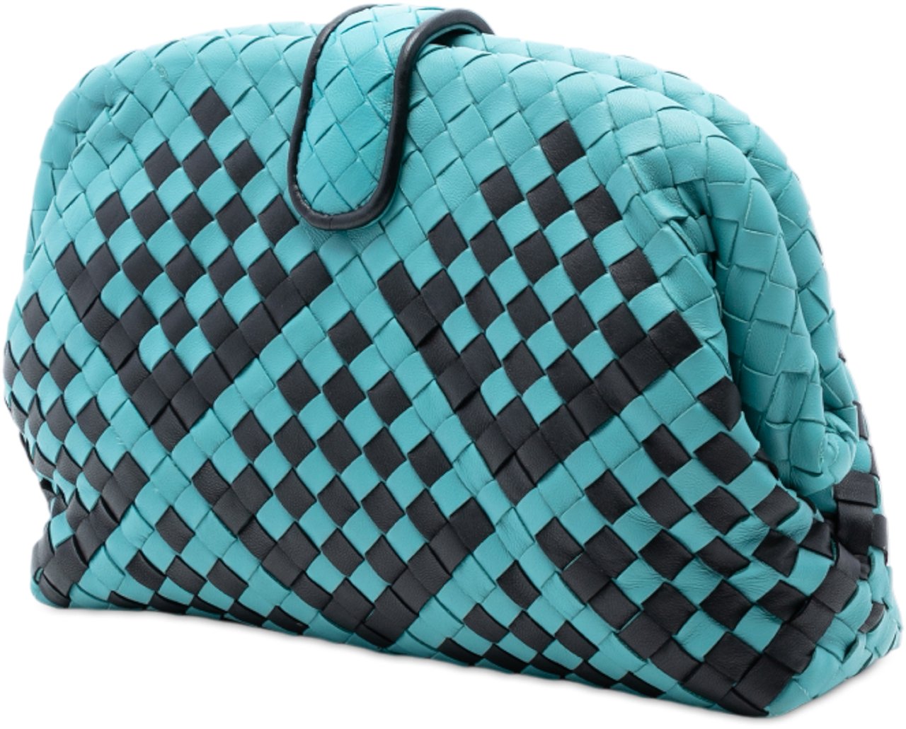 Bottega Veneta Bicolor Nappa Intrecciato The Lauren 1980 Clutch Blauw