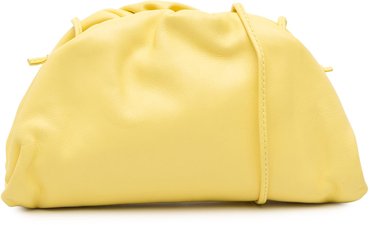 Bottega Veneta Lambskin The Mini Pouch Crossbody Geel