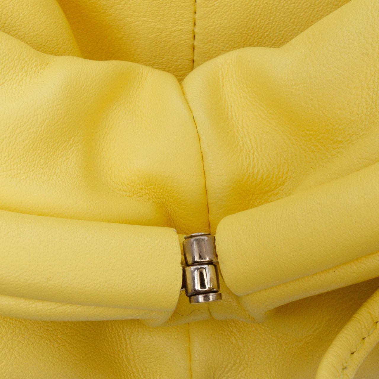 Bottega Veneta Lambskin The Mini Pouch Crossbody Geel