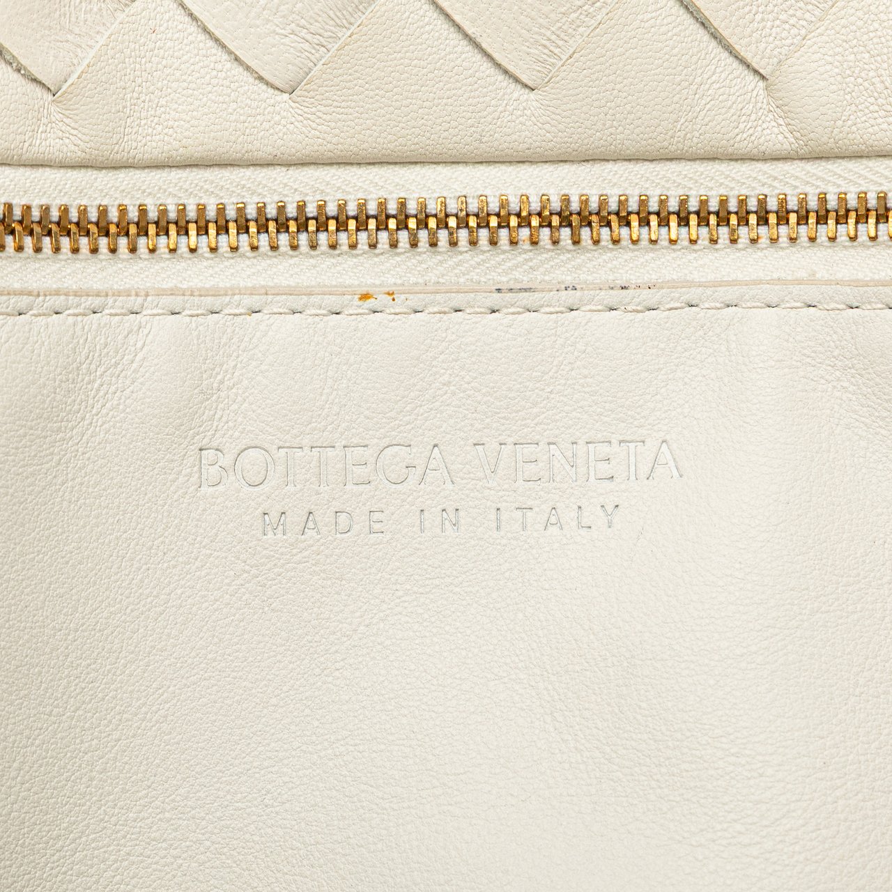 Bottega Veneta Lambskin Intrecciato Tote Wit
