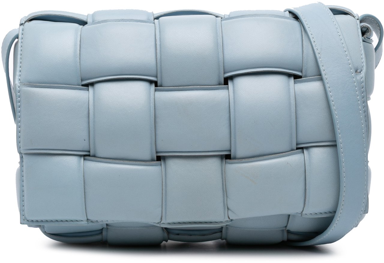 Bottega Veneta Nappa Intrecciato Padded Cassette Crossbody Blauw