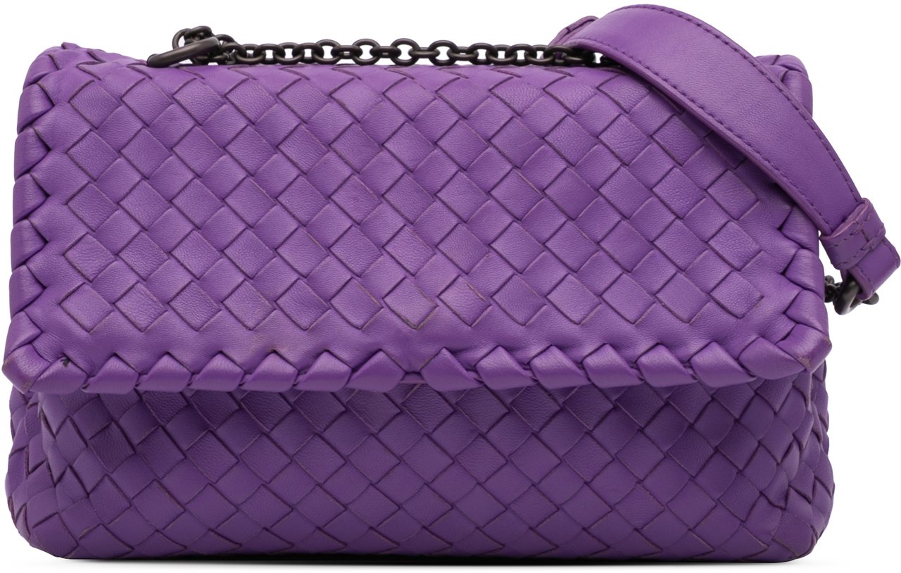 Bottega Veneta Baby Nappa Intrecciato Olimpia Crossbody Paars
