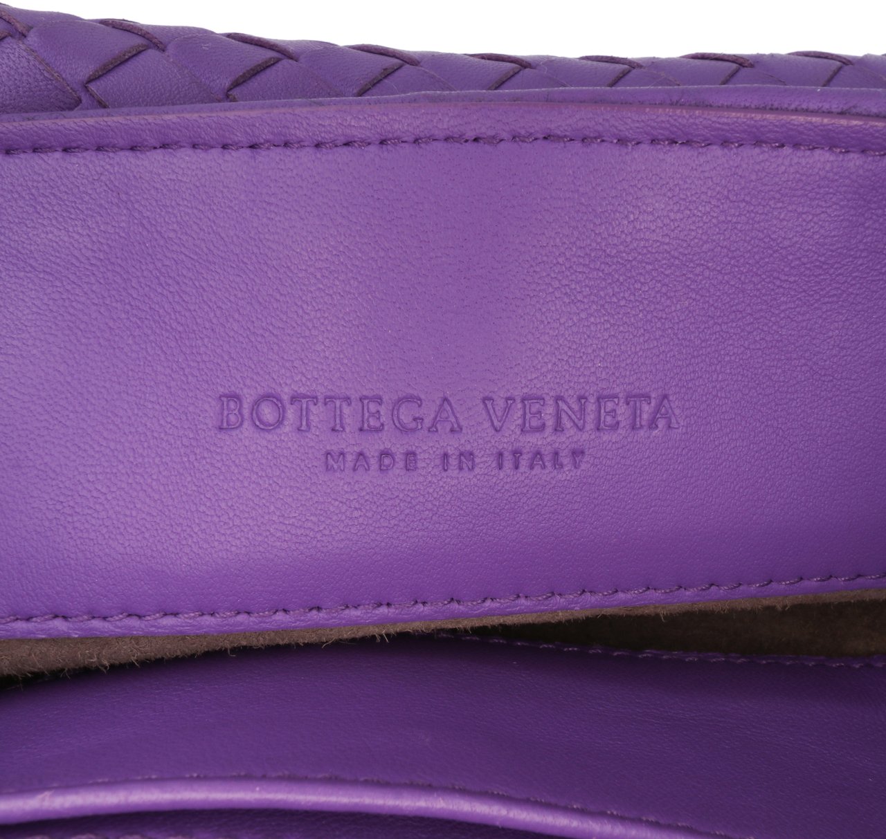 Bottega Veneta Baby Nappa Intrecciato Olimpia Crossbody Paars