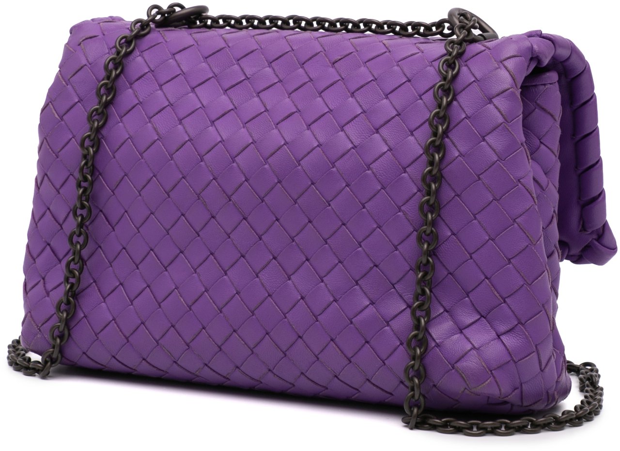 Bottega Veneta Baby Nappa Intrecciato Olimpia Crossbody Paars