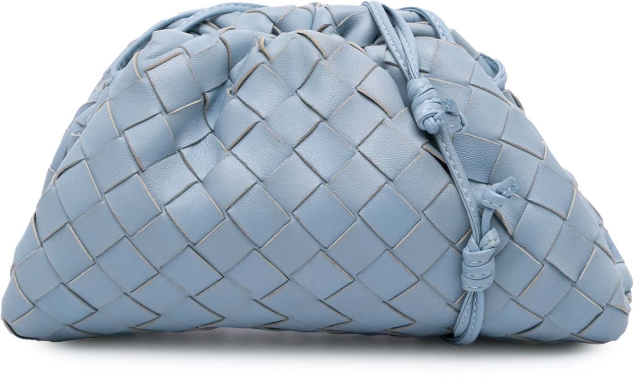 Bottega Veneta Nappa Intrecciato The Mini Pouch Crossbody Blauw