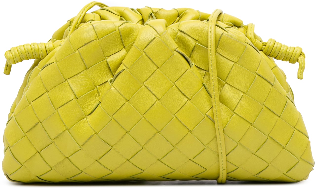 Bottega Veneta Nappa Intrecciato The Mini Pouch Crossbody Geel