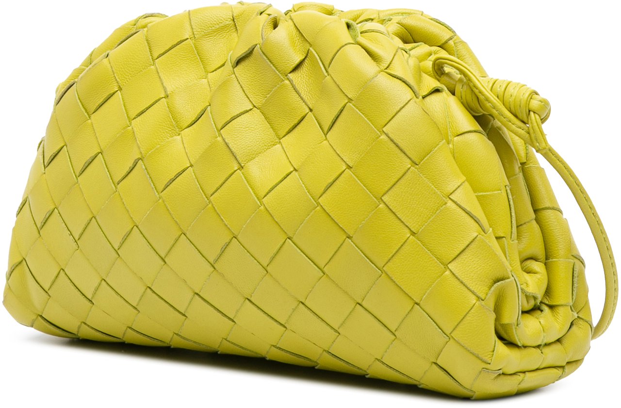 Bottega Veneta Nappa Intrecciato The Mini Pouch Crossbody Geel