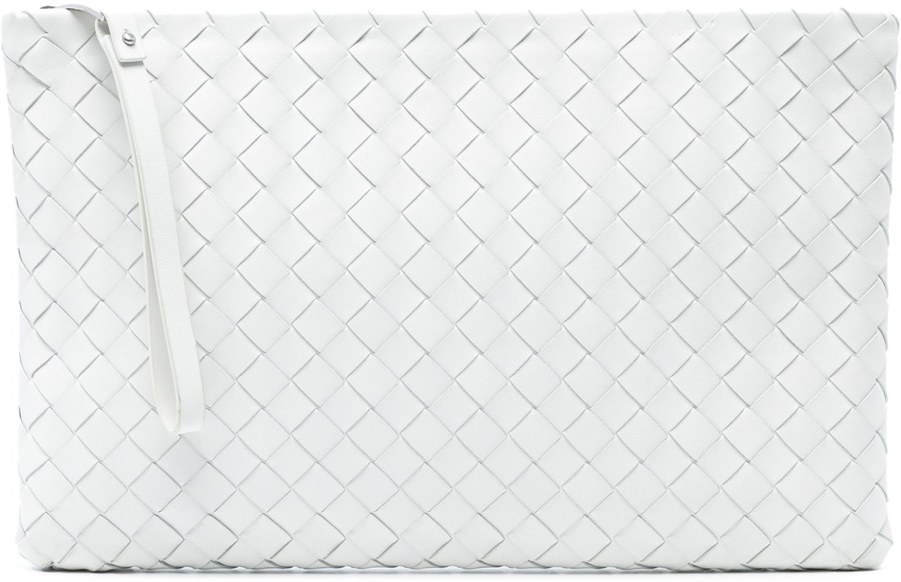 Bottega Veneta Nappa Intrecciato Wristlet Clutch Wit