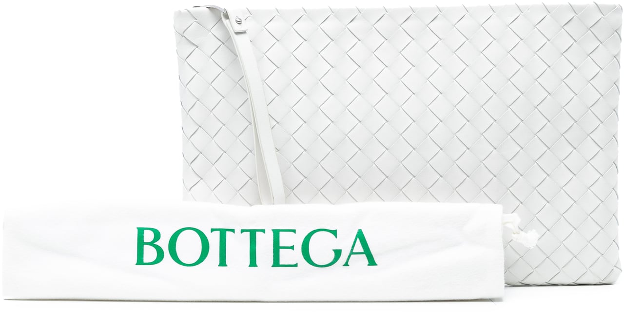 Bottega Veneta Nappa Intrecciato Wristlet Clutch Wit