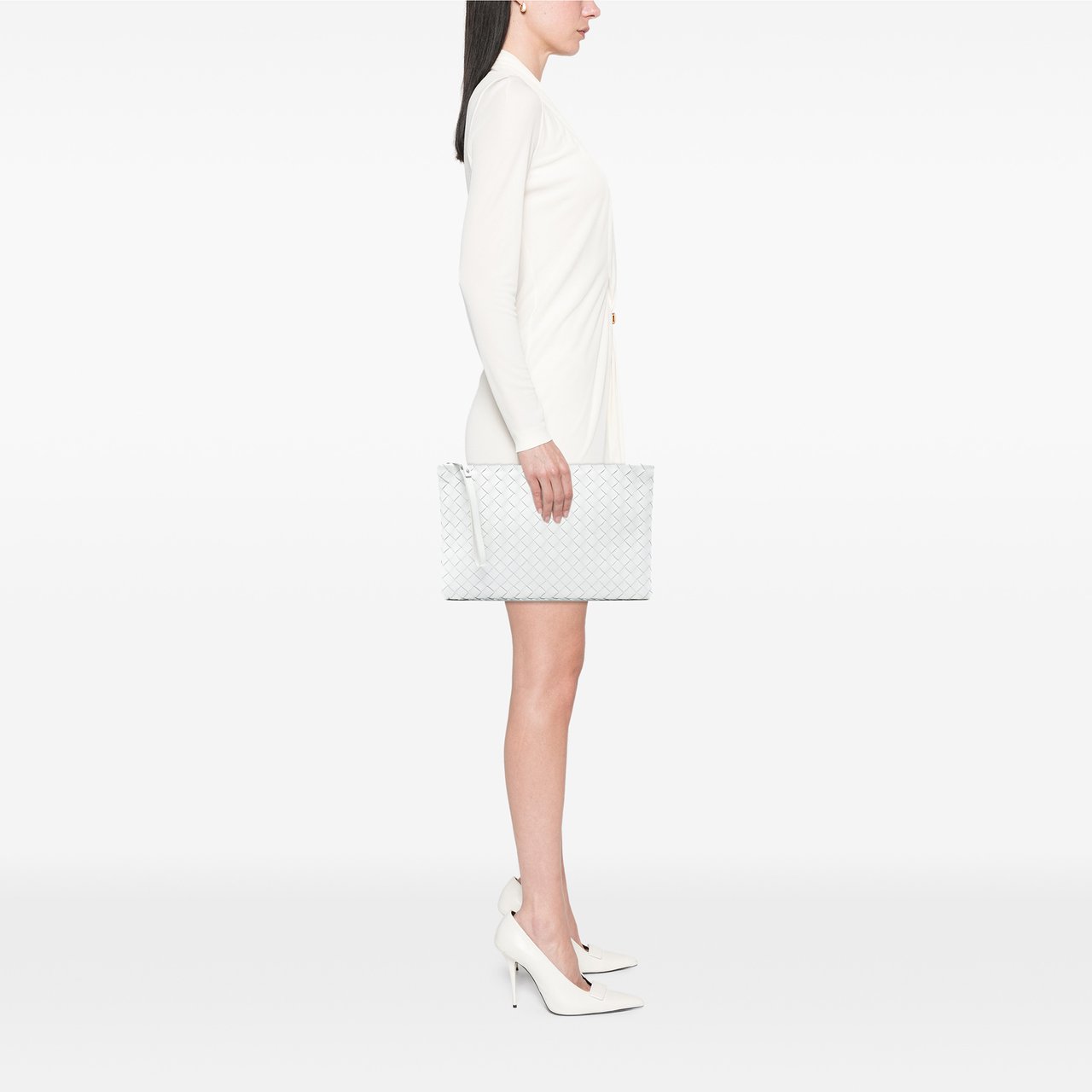 Bottega Veneta Nappa Intrecciato Wristlet Clutch Wit