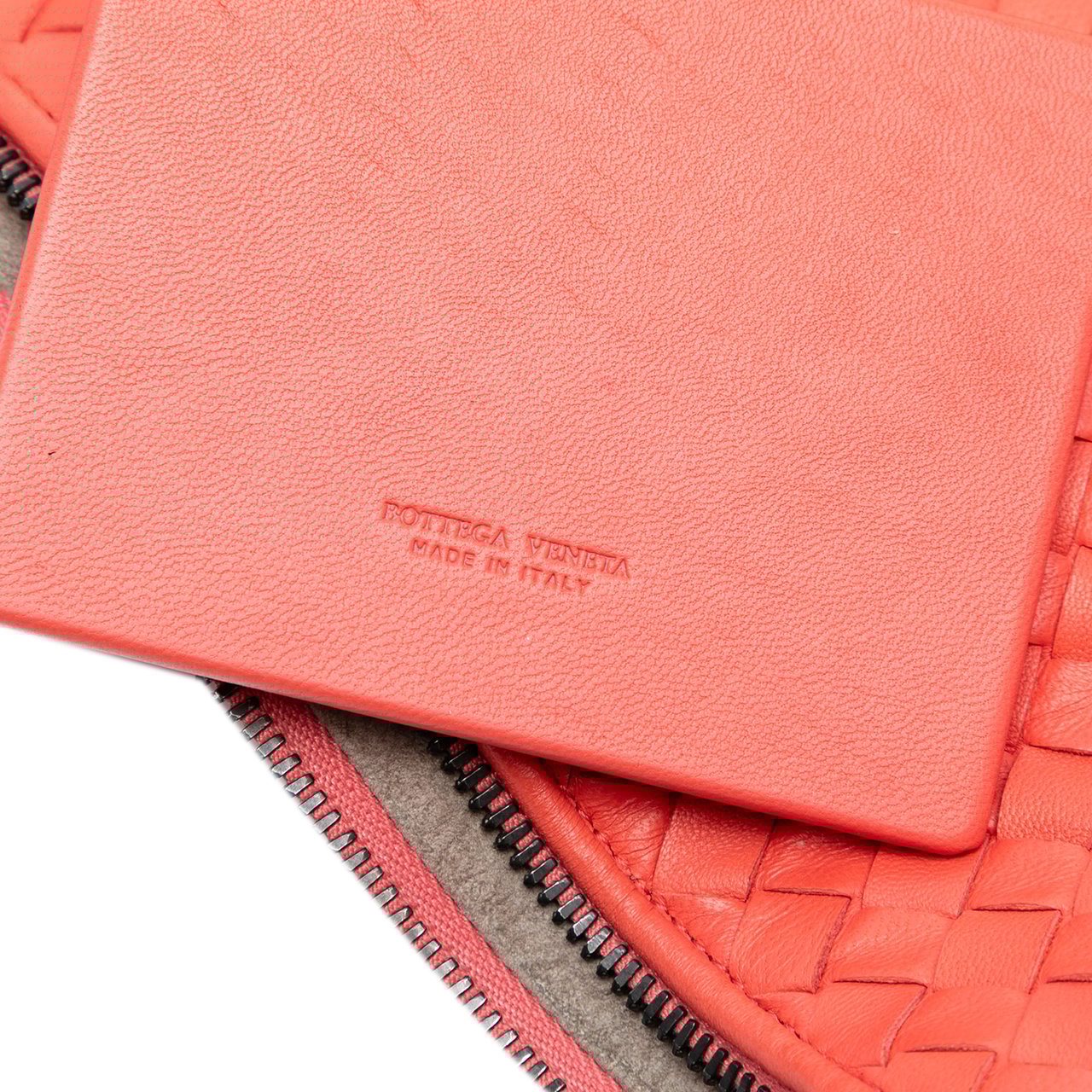 Bottega Veneta Nappa Intrecciato Zip Tote Rood