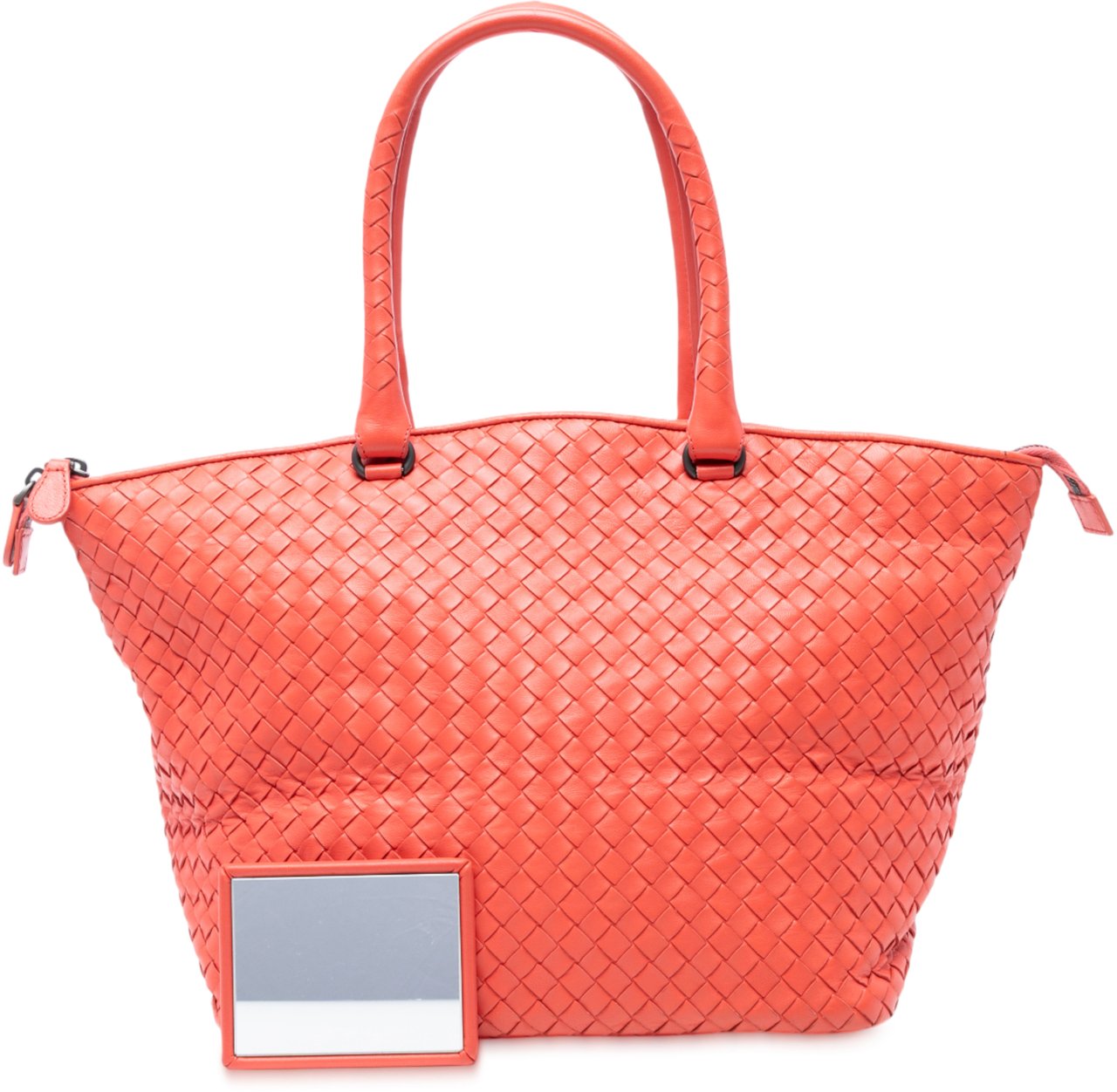 Bottega Veneta Nappa Intrecciato Zip Tote Rood