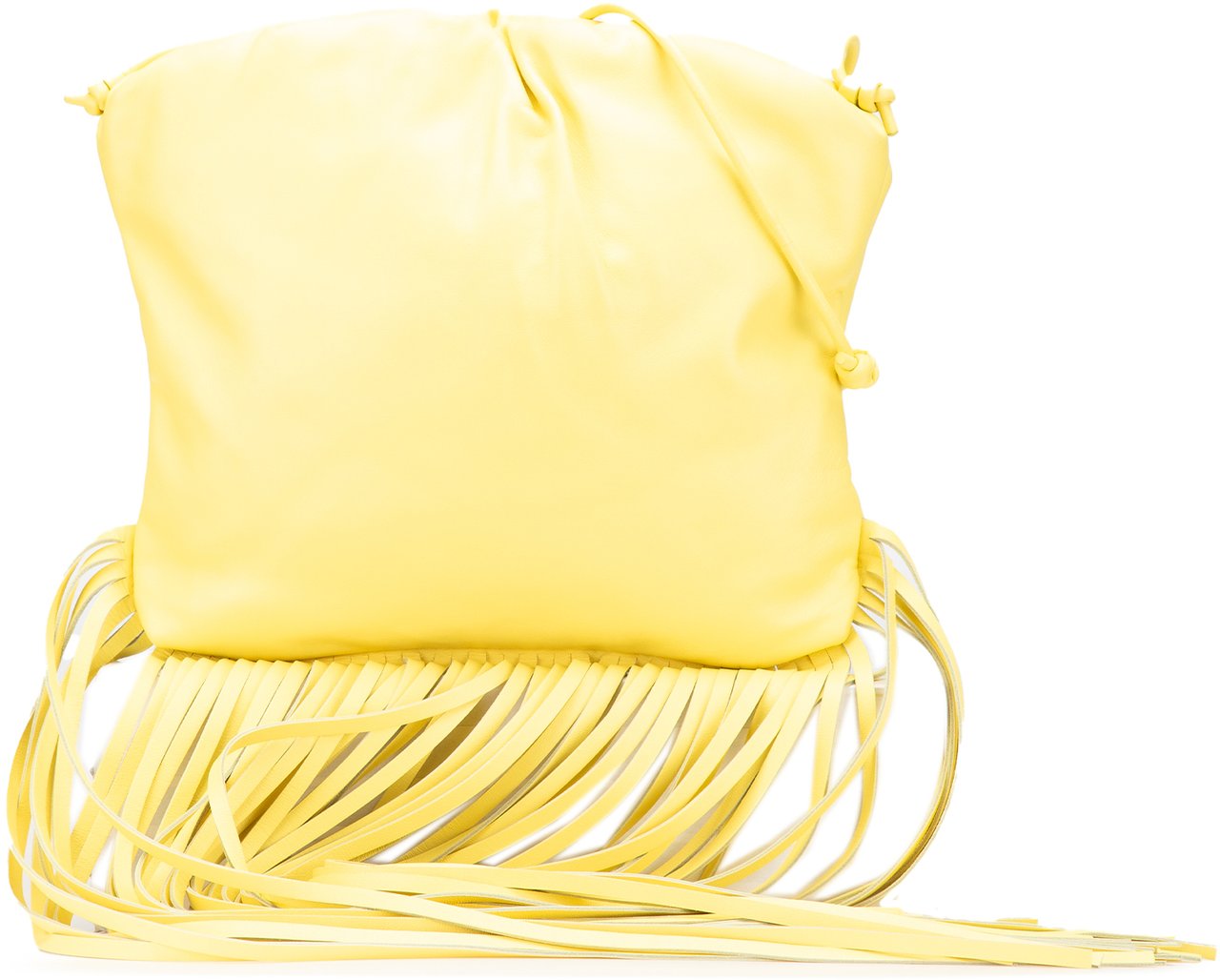 Bottega Veneta Nappa The Fringe Pouch Geel