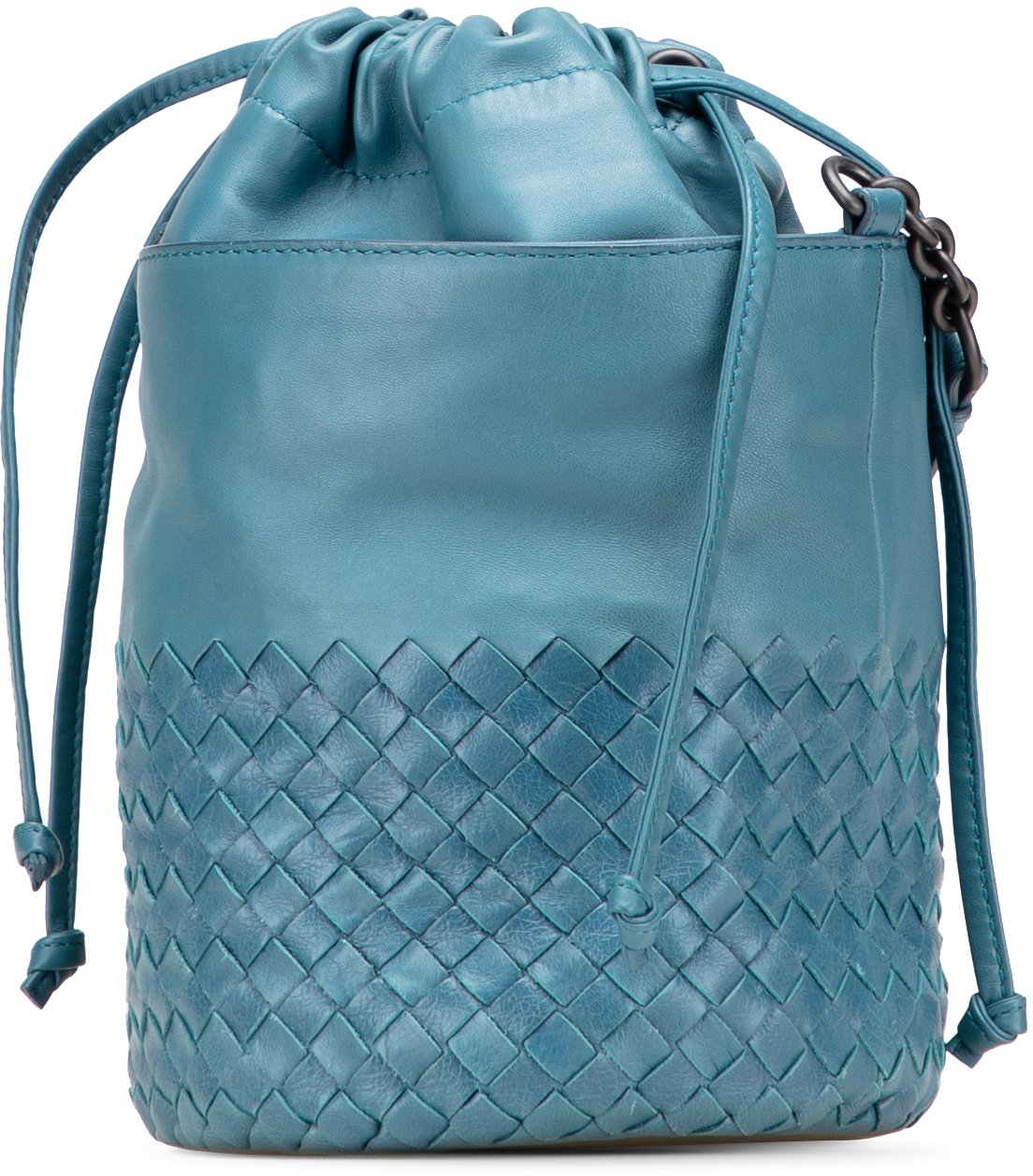 Bottega Veneta Nappa Intrecciato Bucket Blauw