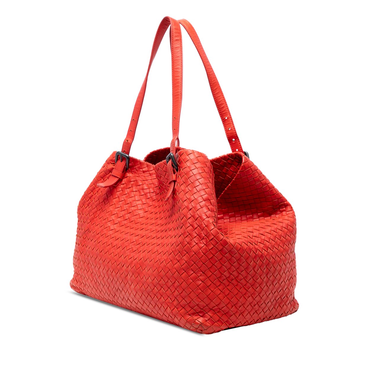 Bottega Veneta Large Nappa Intrecciato Cesta Tote Rood