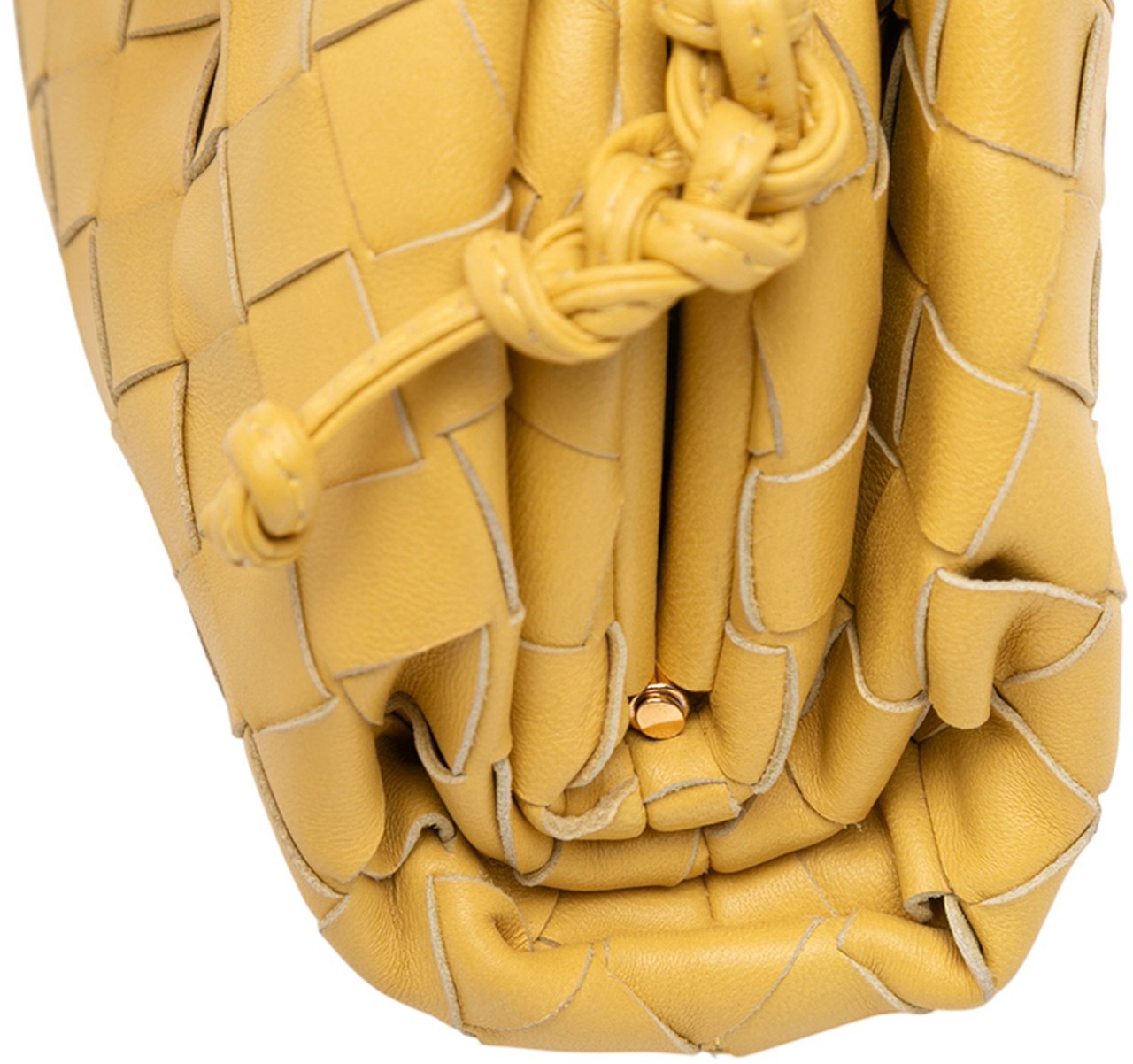 Bottega Veneta Nappa Intrecciato The Mini Pouch Crossbody Geel