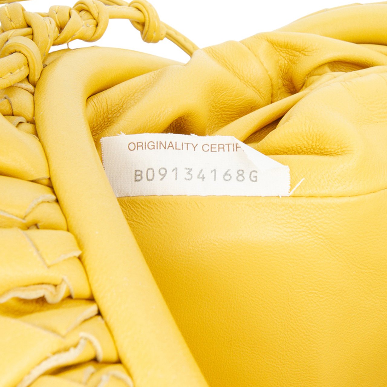 Bottega Veneta Nappa Intrecciato The Mini Pouch Crossbody Geel