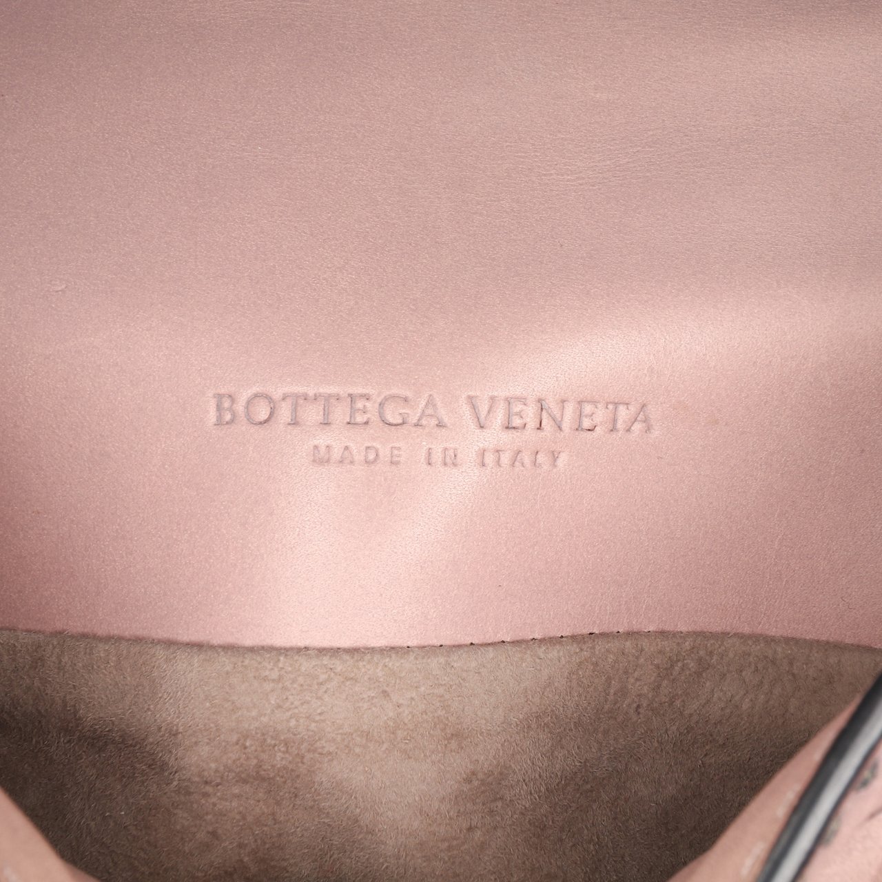 Bottega Veneta Nappa Intrecciato Mirror Lens Shoulder Bag Roze