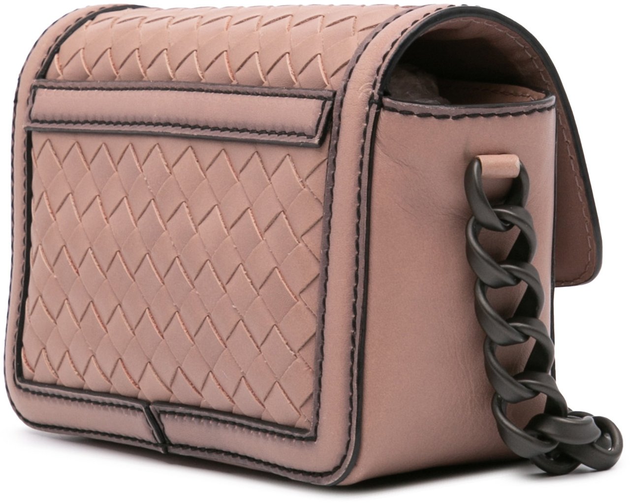 Bottega Veneta Nappa Intrecciato Mirror Lens Shoulder Bag Roze