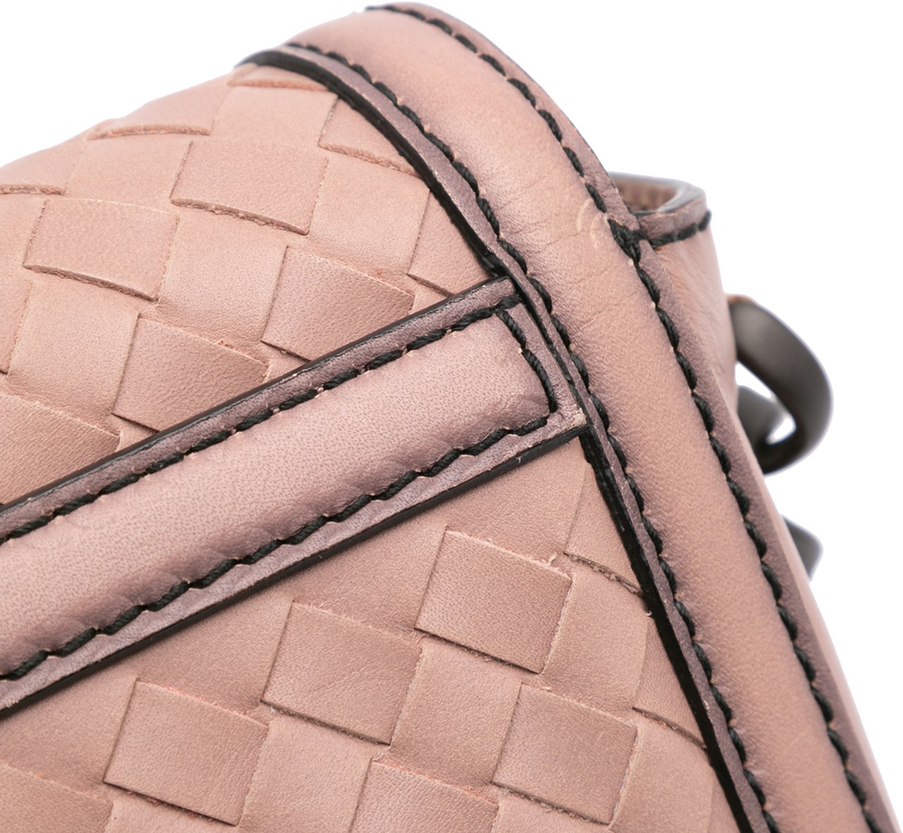 Bottega Veneta Nappa Intrecciato Mirror Lens Shoulder Bag Roze