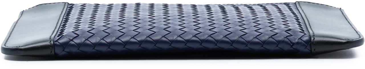 Bottega Veneta Bicolor Nappa Intrecciato Clutch Blauw