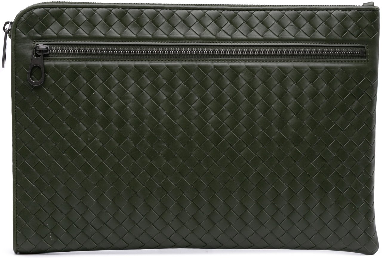 Bottega Veneta Nappa Intrecciato Clutch Groen