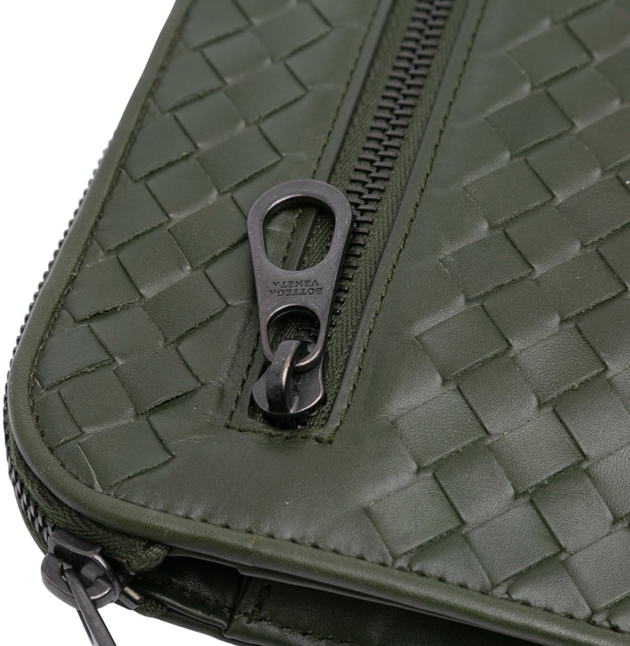 Bottega Veneta Nappa Intrecciato Clutch Groen