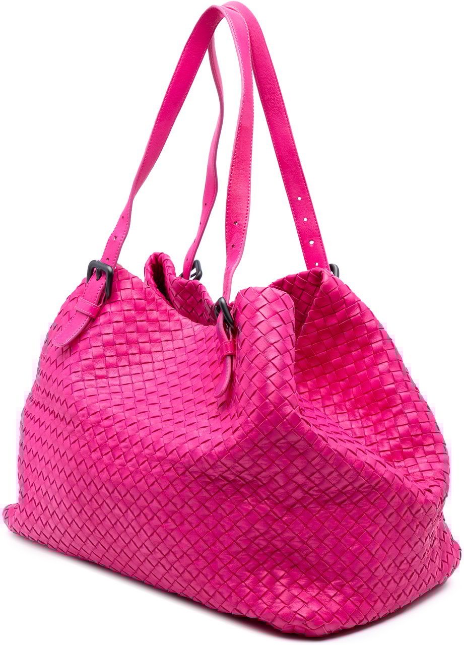 Bottega Veneta Large Nappa Intrecciato Cesta Tote Roze