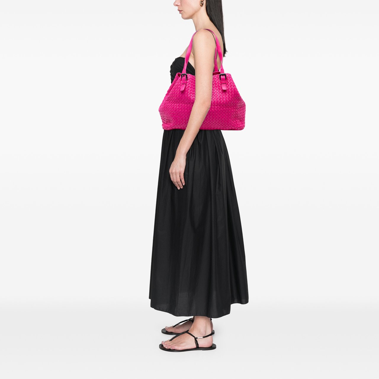 Bottega Veneta Large Nappa Intrecciato Cesta Tote Roze