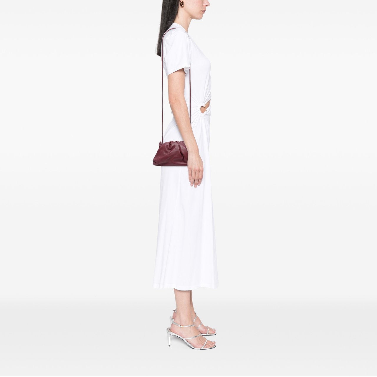 Bottega Veneta Lambskin The Mini Pouch Crossbody Rood