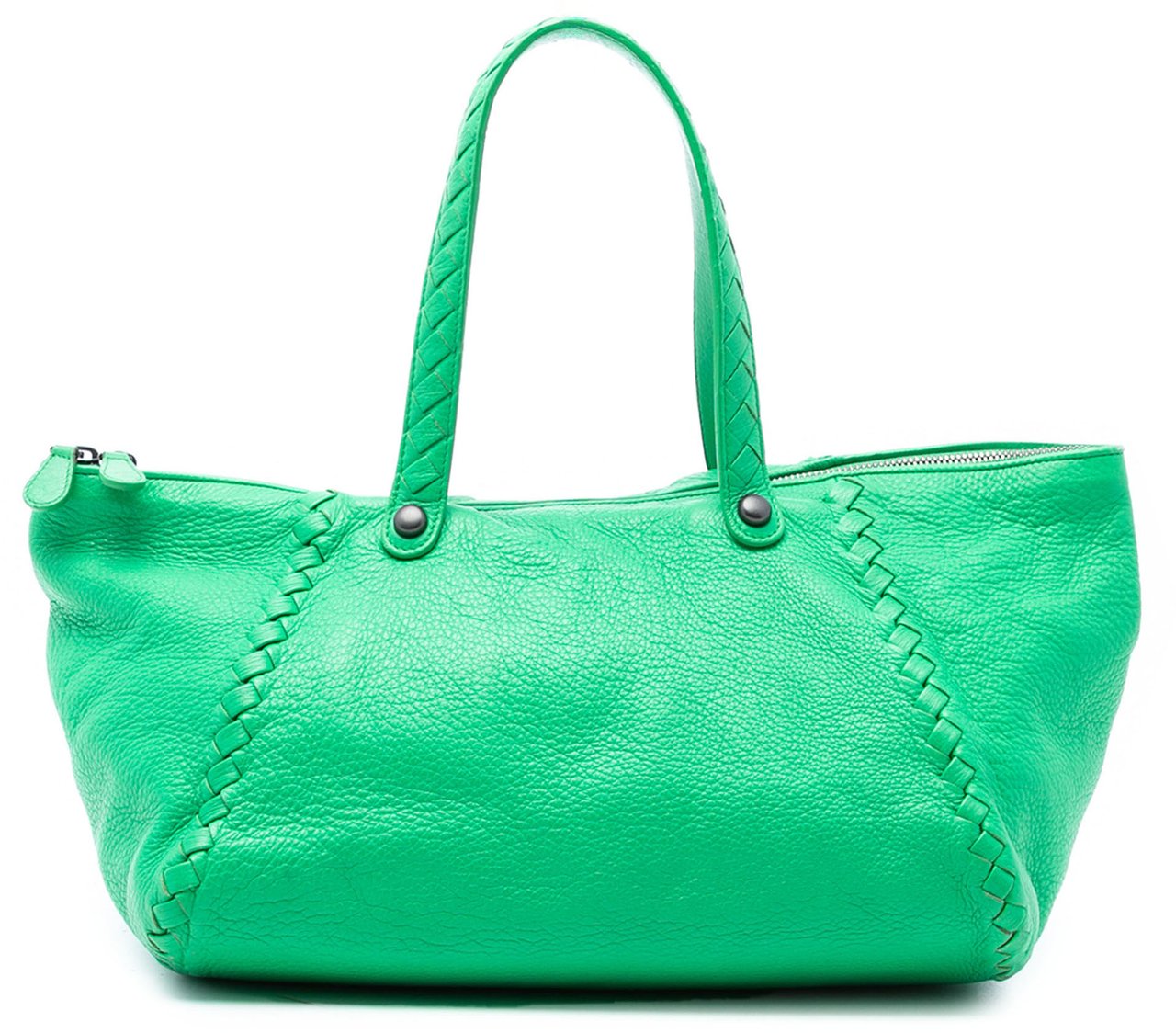 Bottega Veneta Intrecciato Trimmed Cervo Tote Groen