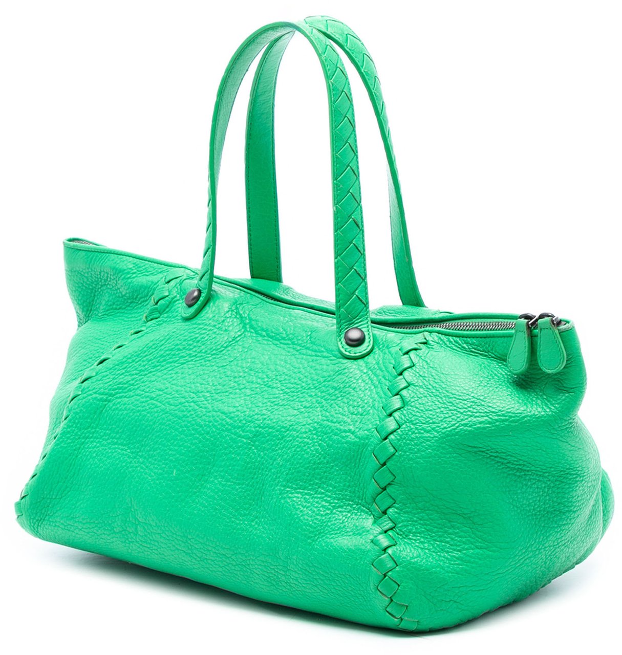 Bottega Veneta Intrecciato Trimmed Cervo Tote Groen