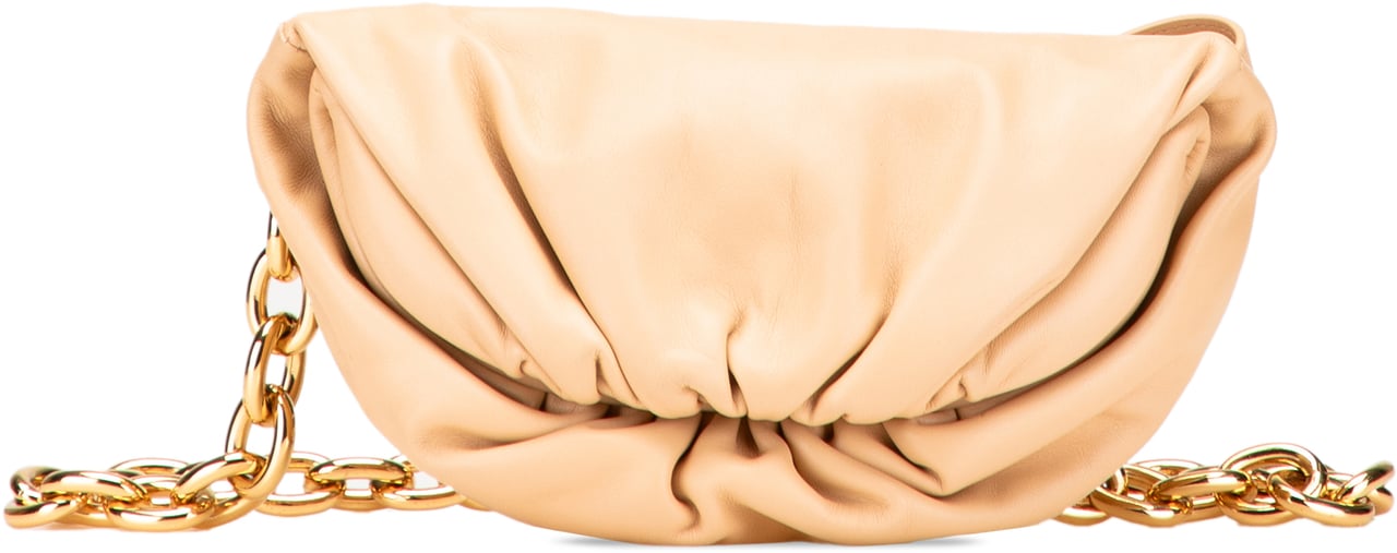 Bottega Veneta Lambskin Belt Chain Pouch Bruin