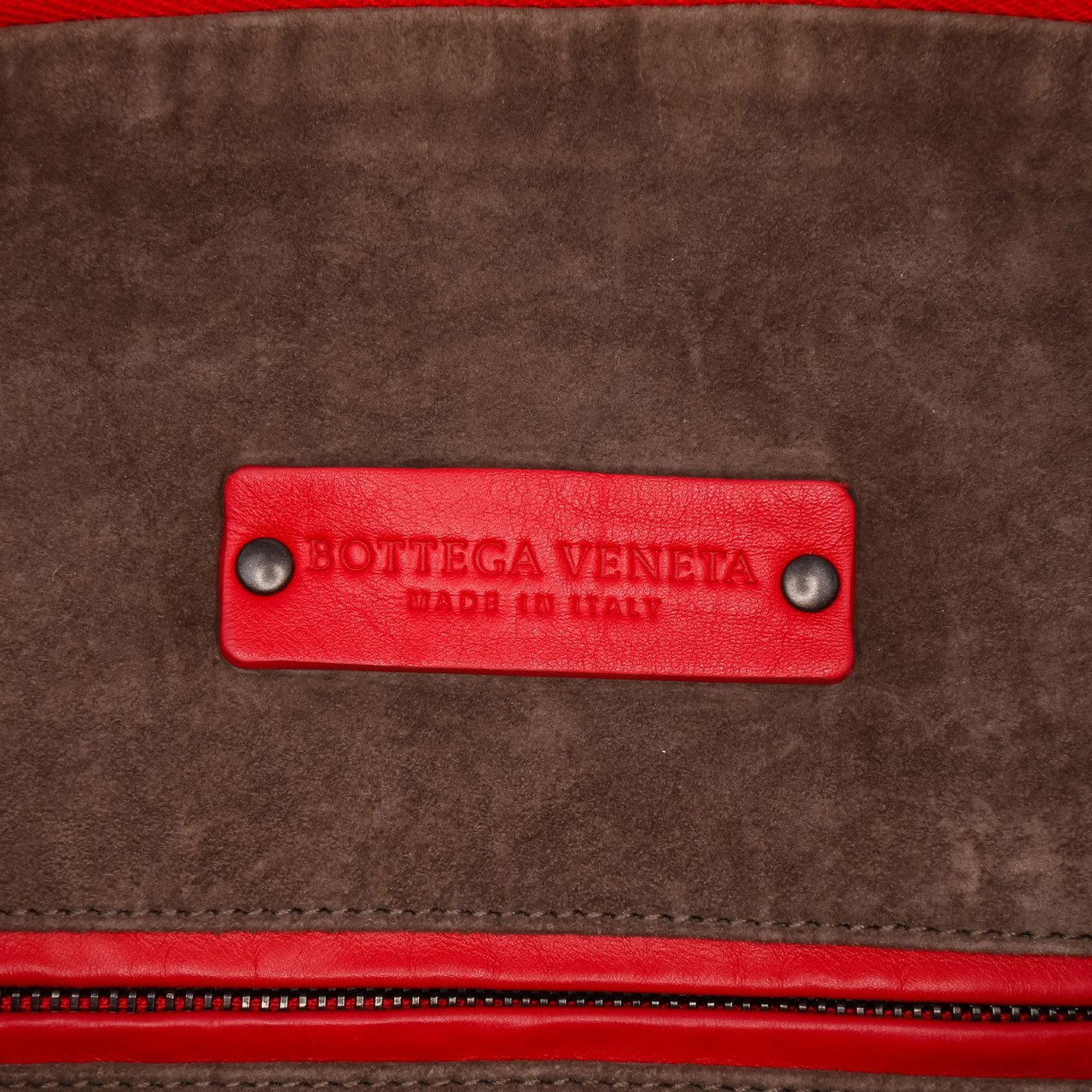 Bottega Veneta Nappa Intrecciato Boston Bag Rood