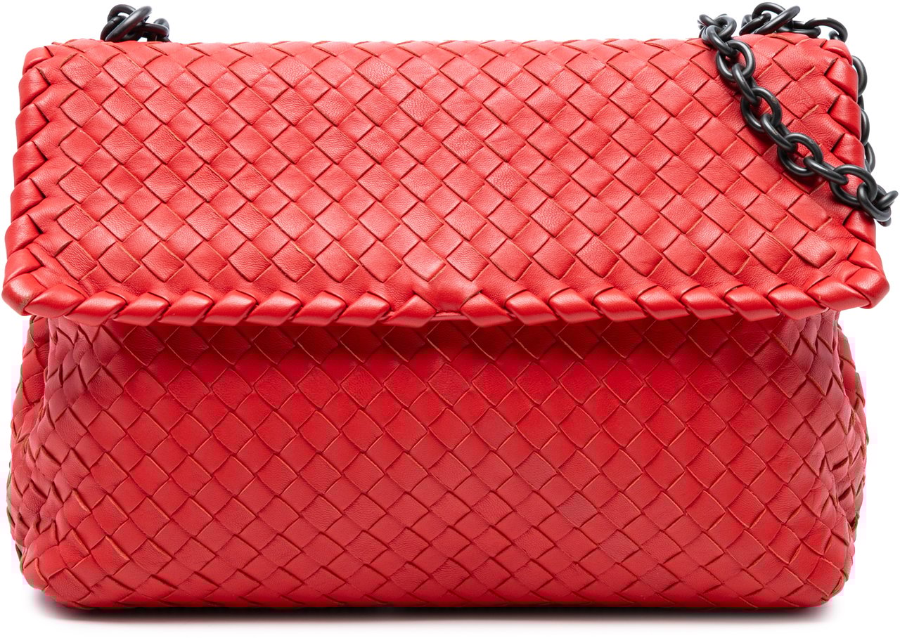 Bottega Veneta Medium Nappa Intrecciato Olimpia Shoulder Bag Rood