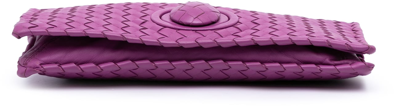 Bottega Veneta Nappa Intrecciato Turn Lock Clutch Paars