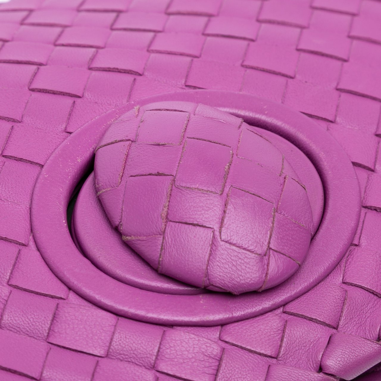Bottega Veneta Nappa Intrecciato Turn Lock Clutch Paars
